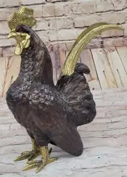 Handcrafted Sculpture Collectible Bronze Animal Collector Edition Rooster Art