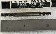 5/32" HSS 4 FLUTE DOUBLE END MILL, 3/16" SHANK, 3/8" FLUTE CENTER CUT, NEW, USA