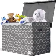 Large Toy Box Chest with Lid - Collapsible Sturdy Toy Bin Storage Organizer