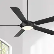 60" Grand Regal Modern Indoor Ceiling Fan LED Light Remote Control Matte Black