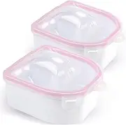 (2 PCS) - 2Pcs Nail Soaking Bowl, Double Layer Manicure Bowls, Upgrade Thicken Acetone Soaking Bowls, Soak off Gel Polish Remover Bowl for Acrylic Nails