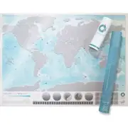 Scratch Map Oceans Edition Poster Luckies Personal Travel Log Gift By Luckies