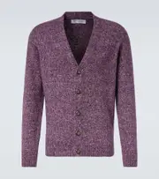 [Brunello Cucinelli] Brunello Cucinelli Alpaca, wool, and silk-blend tweed cardigan AU 96 purple