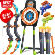 2 Pack Bow and Arrow for Kids 5-11Y, LED Light, 20 Arrows, Target, Quiver, Birth