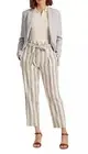 NEW $125 Lauren Ralph Lauren Crop Linen Blend Pants Sz 6 Pin Striped W/ Lining