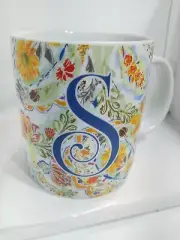 LETTER "S" MONOGRAM MUG. MONOGRAM "S" COFFEE MUG. INITIAL "S" DECO MUG. B358