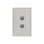 Clipsal Saturn Series Switch 2 Push Button Led 4000 Series Including Saturn Horizontal Horizon Silver - 4062PBL-HS