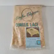 Vintage Quaker Lace Tablecloth 68" x 88" Oval Carefree Elegance Natural - New!