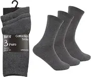 [OnlyBee] Kids Boys & Girls Back to School Plain Socks - 3 Pairs - Cotton Rich - 3 Colours - 4 Sizes - Ages 2 to 14