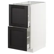 METOD / MAXIMERA base cb 2 fronts/2 high drawers, white/Lerhyttan black stained, 40x60x80 cm