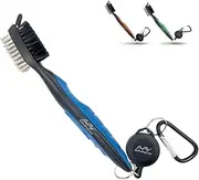 ProPlay Golf Club Brush and Groove Cleaner | Retractable Zip-line Aluminum Carabiner | Lightweight and Ergonomic Design | Easily Attaches to Golf Bag