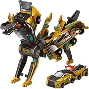 2 In 1 Collision Transforming Dinosaur Car Toy for Kids, Magnetic Automatic Conversion Vehicle, Dino Car Toy Gift for Boys and Girls