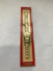 Vintage Brite silver tone Clam shell Ladies Replacement Watch Band Wo92 New Adj