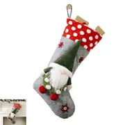 Faceless Doll Christmas Stockings Christmas Gift Candy Bag Pendant Socks for Christmas Decorations-Gray