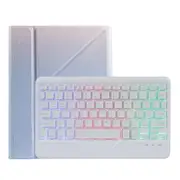 Bluetooth Keyboard Leather Case For Ipad 9.7 Triangle Holder & Pen Slot Gradient Purple Keyboards