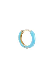 Fry Powers Unicorn Rainbow Fuchsia Enamelled 14kt Gold Hoop Earring - Light Blue One Size