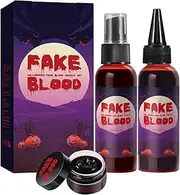 160ml Fake Blood, Blood Paint, Washable Costume Blood, Vampire Costume Accessories, Blood Makeup for Halloween, Zombie Blood for Stage, Fake Blood for Clothes, Zombie Bride, Vampire
