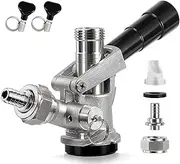 Ferroday All 304 Stainless Steel D System Keg Coupler, Sankey Keg Coupler for 5/16'' Beer Line CO2 Tubing Hose, Beer Keg Tap Kegerator Parts Coupler with Hose Clamp for Home & Commercial brewing