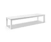 Outdoor Santorini Large 3.55M Outdoor Rectangle Aluminium Dining Table - Outdoor Aluminium Tables - White