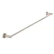Round Brass Single Towel Rail - Champagne - 900mm