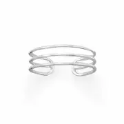 Sterling Silver Polished Triple Row Toe Ring