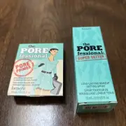 NEW NIB Benefit POREfessional Travel Size Set Pore Primer & Make Setting Spray