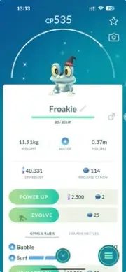 Shiny Froakie wearing a Halloween hat costume -MlNl P T C - Read Description