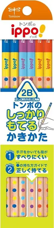 在飛比找誠品線上優惠-Tombow ippo! 兒童學習防滑三角點點鉛筆/ 2B/