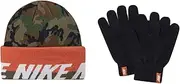 [Nike] Big Boy's 2-Piece Repeat Stripe Hat & Gloves Set (8-20 (Big Kids), Camo)