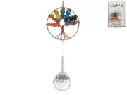 6cm Suncatcher with Tree of Life Design & Crystal Gemstones Creates Rainbow