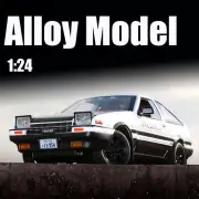 1:24 Initial D Toyota TRUENO AE86 Diecast Model Car Toy Light Collectible Gifts