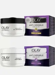 OLAY ANTI WRINKLE FIRM & LIFT DAY CREAM & RENEWING NIGHT MASK CREAM (2 x 50ml)