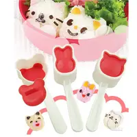 在飛比找蝦皮購物優惠-米飯料理 動物飯團模具小兔小貓小熊基本動物臉型三件套 造型便
