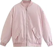 [Generic] Women's Transitional Coat Warm Solid Color Zipper Jackets Stylish Lightweight Packable Down Jacket