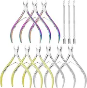 12Pack Cuticle Trimmer,Trimmer Manicure Pedicure Tools For Finger-Gold, Rainbow, Sliver