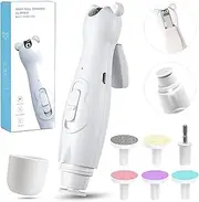 Electric Baby Nail File Trimmer, 2 in1 Rechargeable Baby Nail Clipper Baby Nail File Set with LED Light & 6 Grinding Heads, Care Trim Polish Toes and Fingernail Grooming Manicure Kit for Newborn, Toddler, Kids, Infant (White)