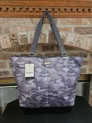 Baggallini NWT Grey Camouflage Carry-All Travel Tote Bag/Purse