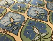 BRUNSCHWIG & FILS MEDITERRANEAN "SEVILLE" ITALIAN COTTON LINEN PRINT FABRIC*