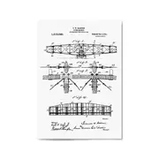 Airplane Patent Vintage Minimal Man Cave Wall Art #3