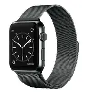For Apple Watch 8 /7 /SE /6 /5 /4 /3 /2 /1 Ultra Milanese Stainless Steel Loop Strap Wrist Band (38mm 40mm 41mm - Black)