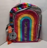 NWT Metallic Rainbow Sequin School Backpack Bag Wonder Nation ~794A