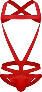 [Generic] Mens Jockstrap Leotard Underwear Thong Jumpsuit Wrestling Singlet Bodysuit Sexy One-Piece Shoulder Body Chest Harness