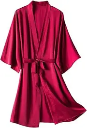 [Generic] Valentines Lingerie plus Size Silk Satin Nightdress Women Lingerie Robes plus Size Nightie 3x