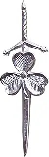 [AAR] Shamrock Kilt Pin Highland Scottish Celtic Design Kilt Accessory