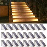 Solar Step Lights for Outside, 24 Pack Warm White Outdoor Step Lights IP67 Wa...