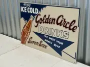 GOLDEN CIRCLE SOFT DRINKS HEAVY DUTY METAL SIGN 600 MM X 400 MM