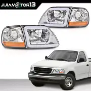 Clear LED DRL Headlights+Corner Lights Fit For 97-03 Ford F150/99-02 Expedition