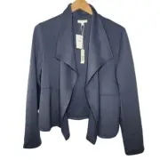 NEW Max Studio Womens XL Ombre Blue Scuba Short Drape Jacket