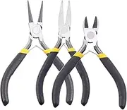 Glarks 3Pcs Jewelry Pliers Kit, Professional Jewelry Making Tool Kit with Needle Nose Pliers, Round Nose Pliers and Wire Cutters for Jewelry Making Supplies, Jewelry Repair, Beading Craft