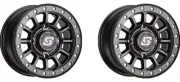 2 New Sedona Sano BDLK Wheel 14X7 4/156 5+2 (+10MM) Black A21B-47056+10S